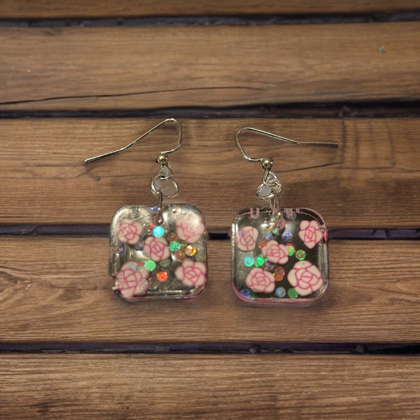 Petite Rose Resin Earrings