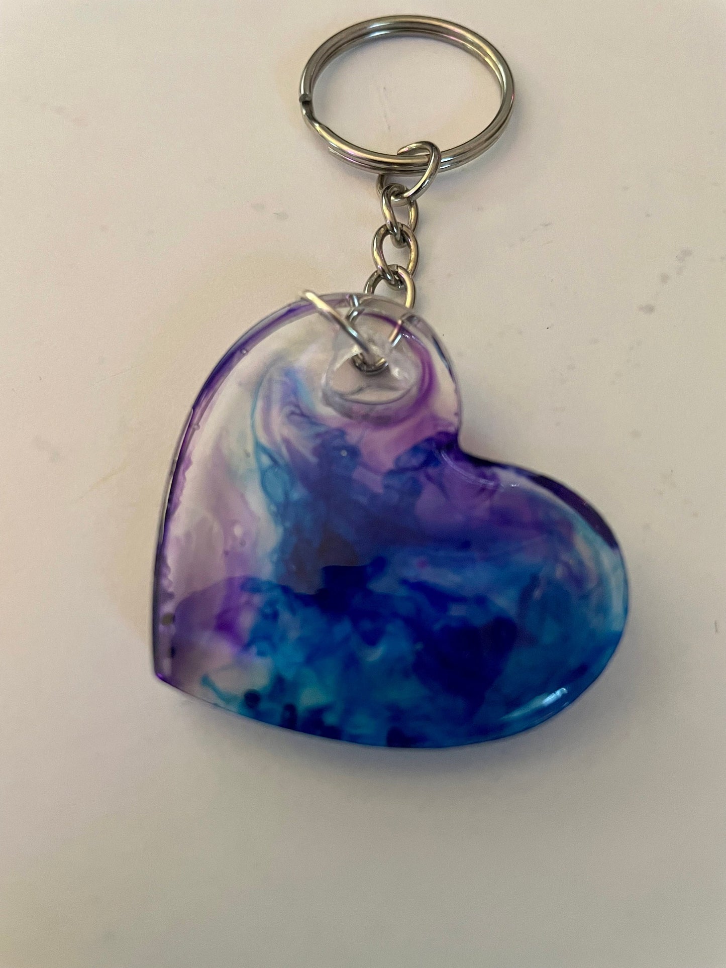Nebula Resin Heart Key Chains