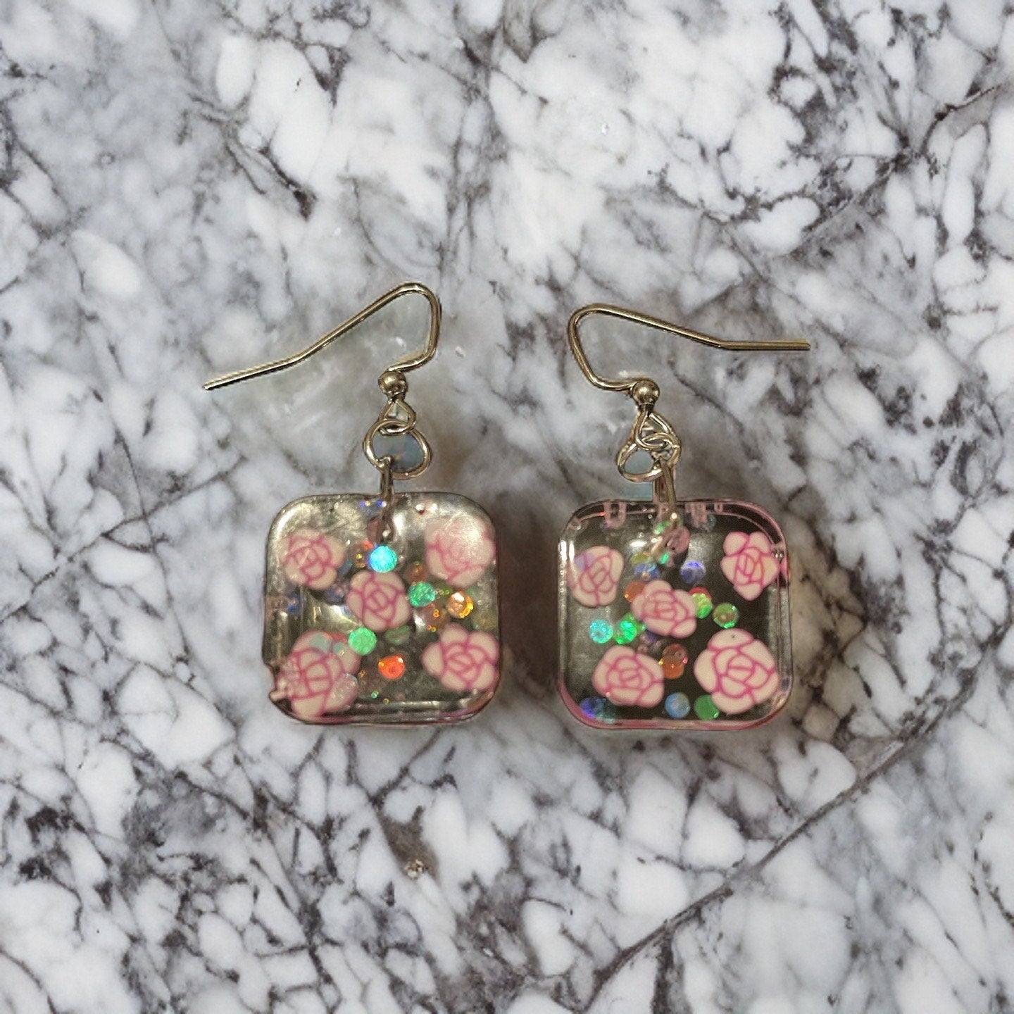 Petite Rose Resin Earrings