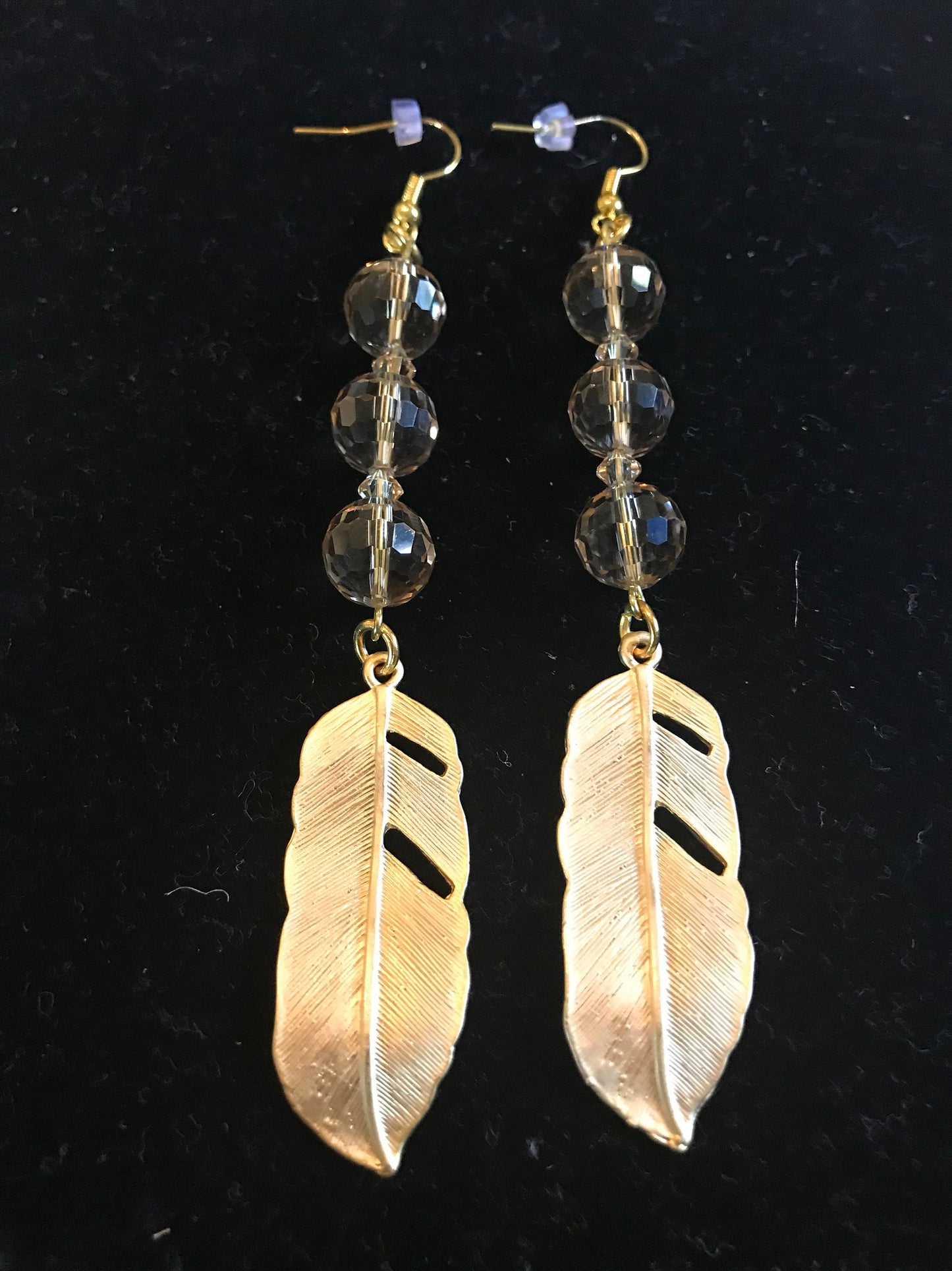 Goldy Leather Leaf Earrings