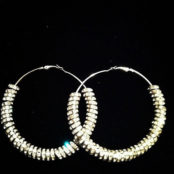 Bedazzled Hoop Earrings