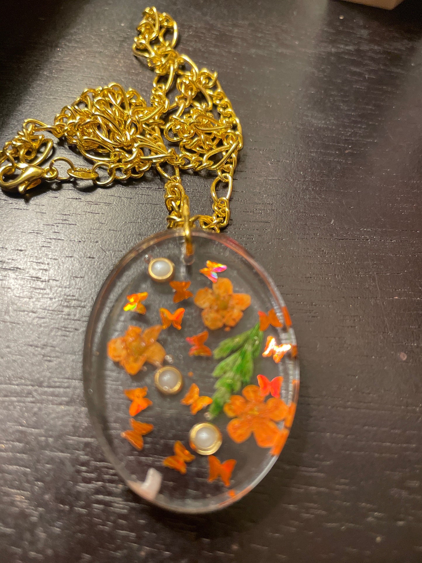 Summer Flowers Resin Necklace