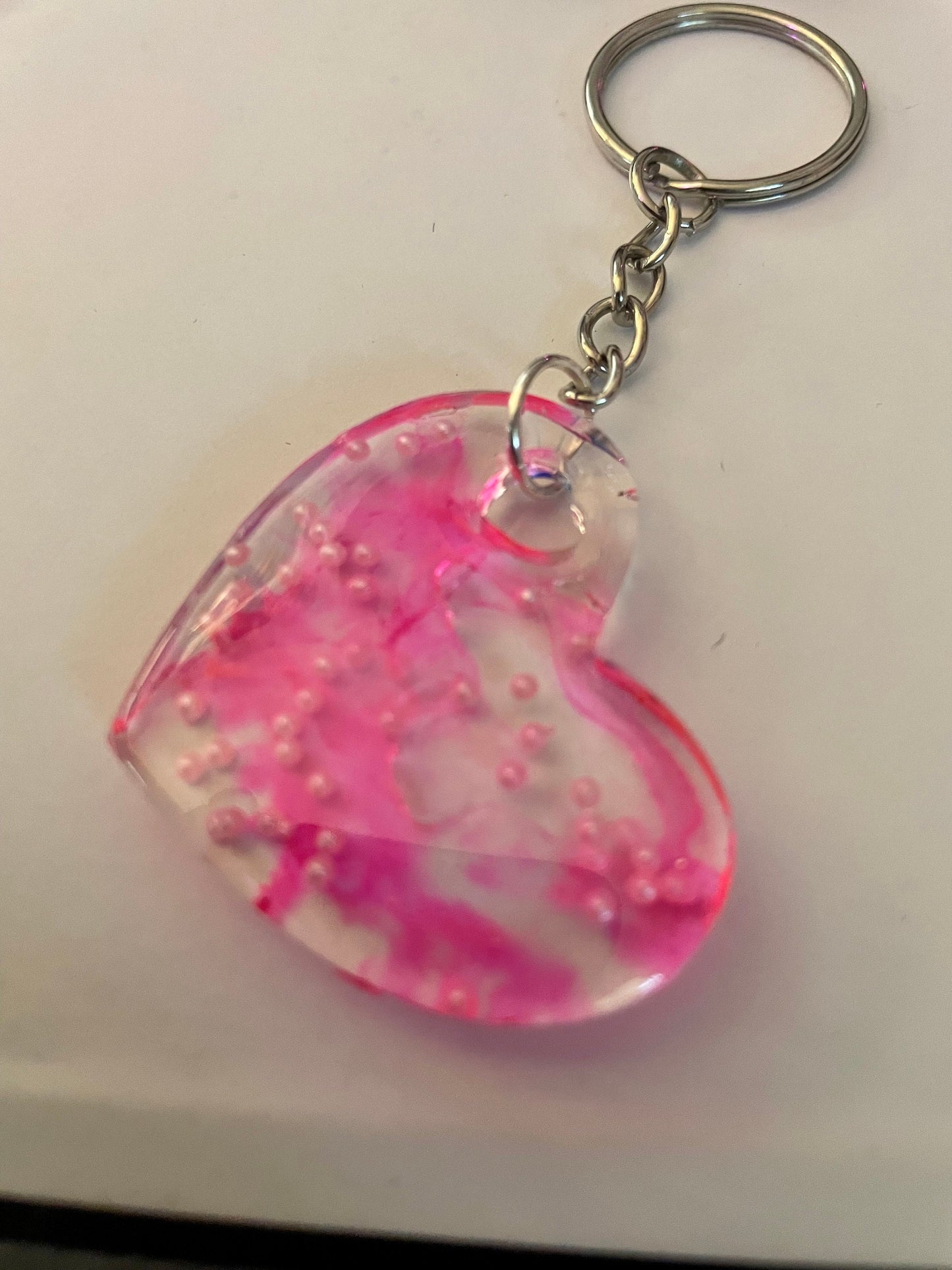 Nebula Resin Heart Key Chains