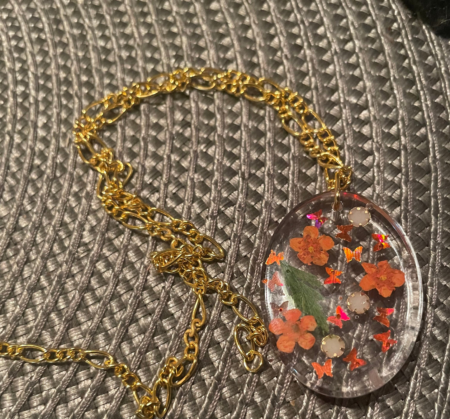 Summer Flowers Resin Necklace