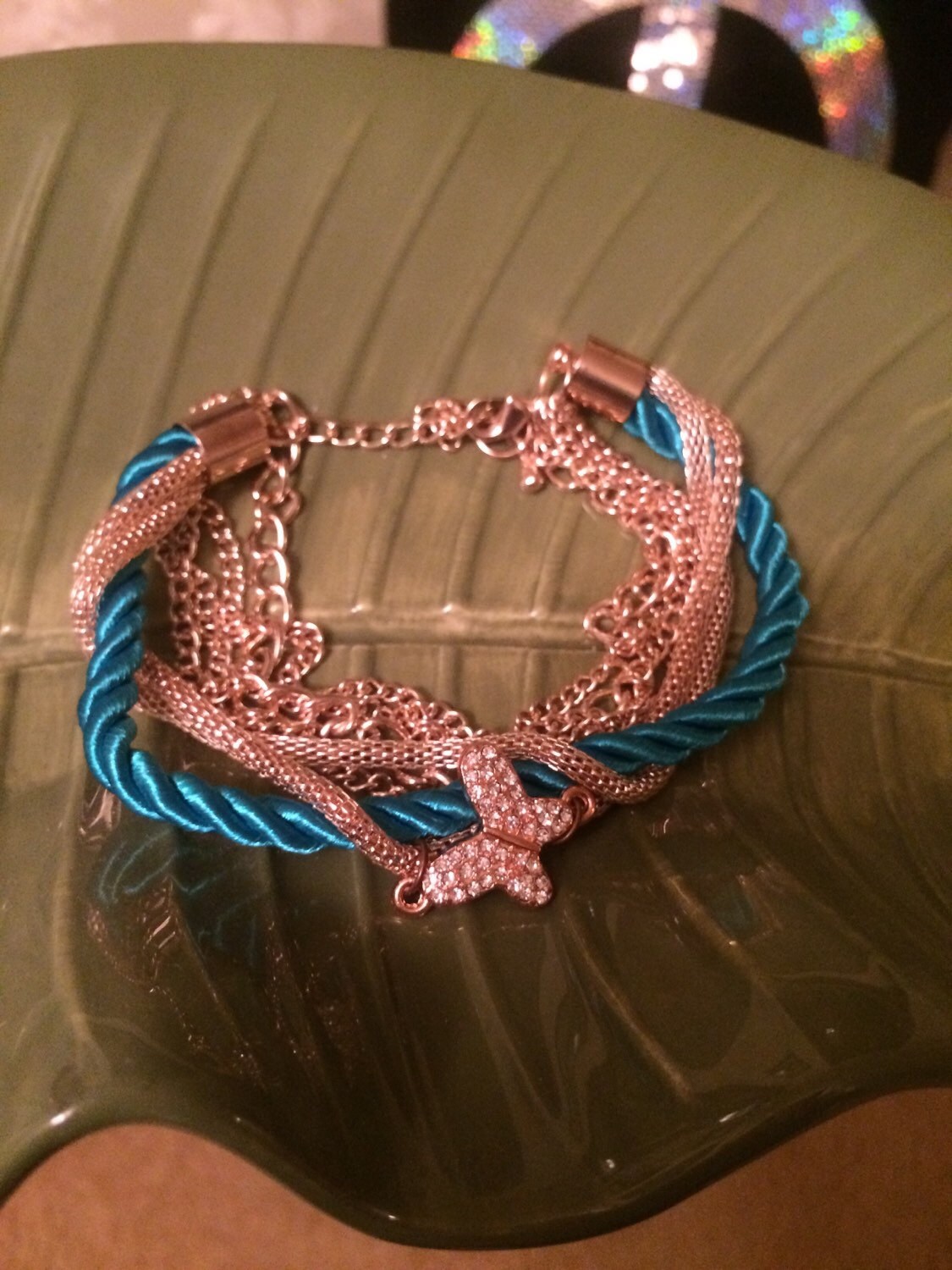 Copper Butterfly Braided Bracelet