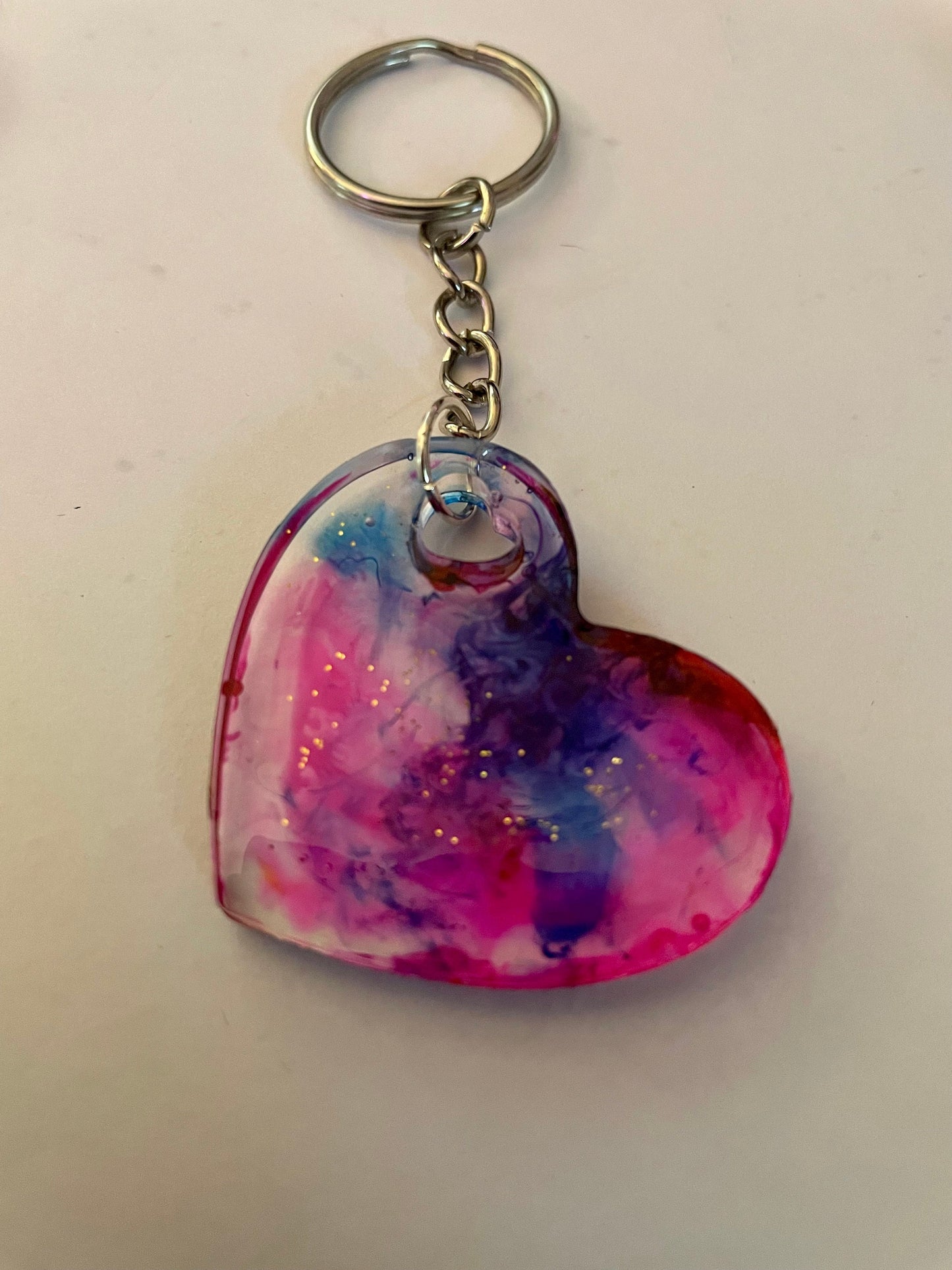 Nebula Resin Heart Key Chains