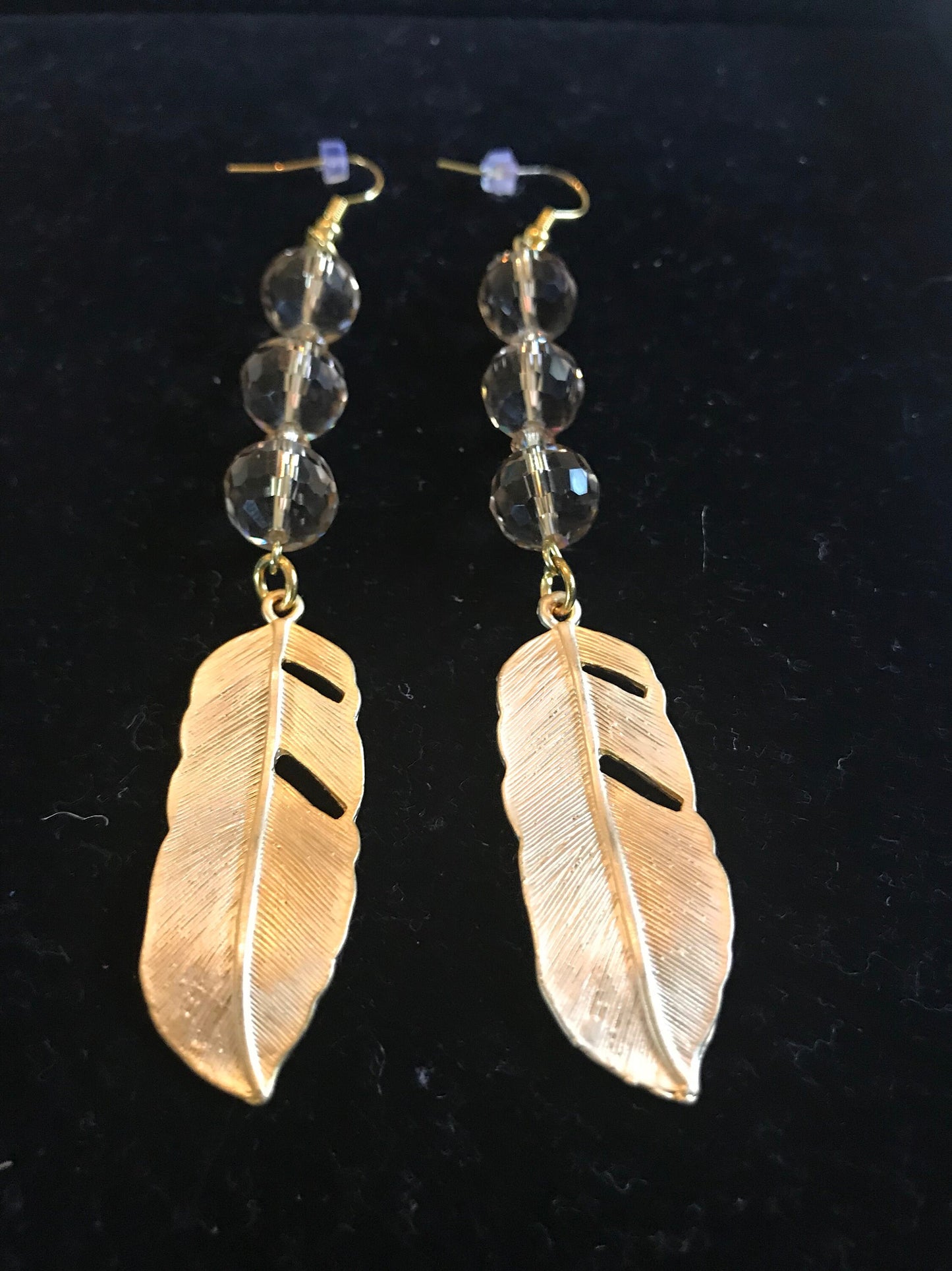 Goldy Leather Leaf Earrings