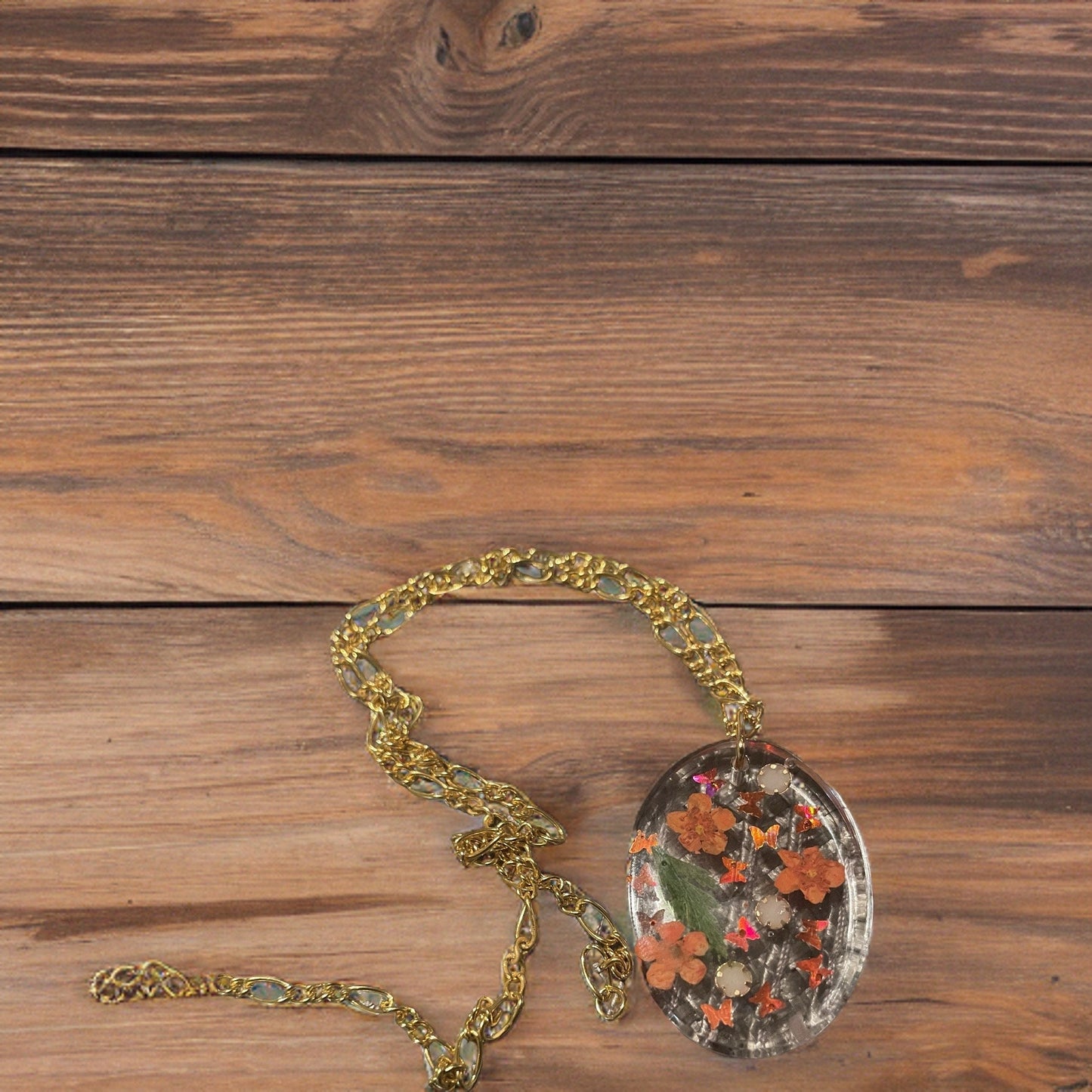 Summer Flowers Resin Necklace