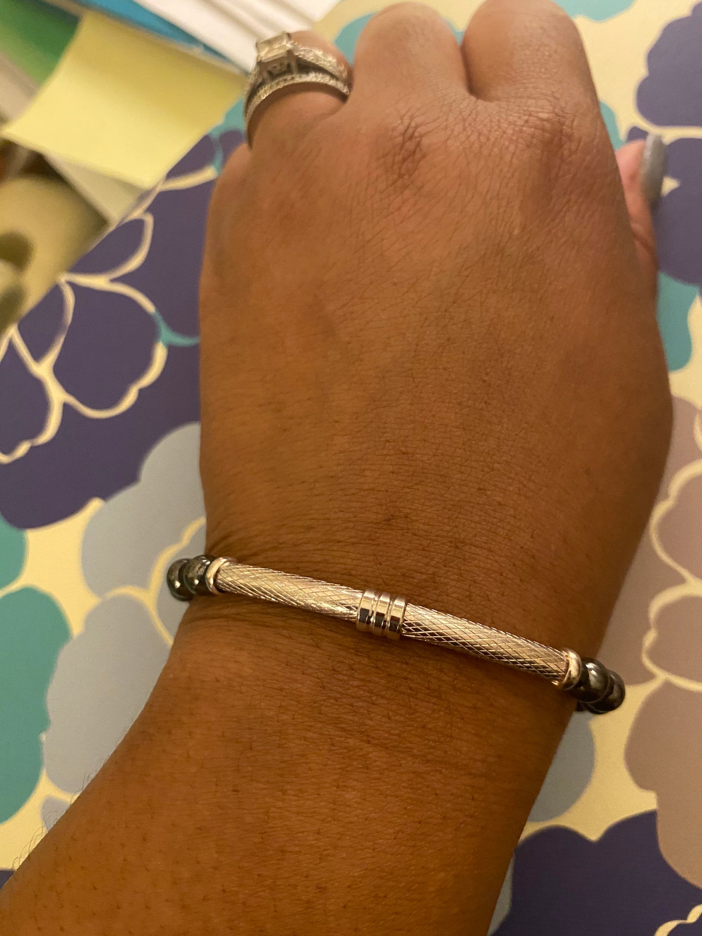 Hematite Bar Bracelet