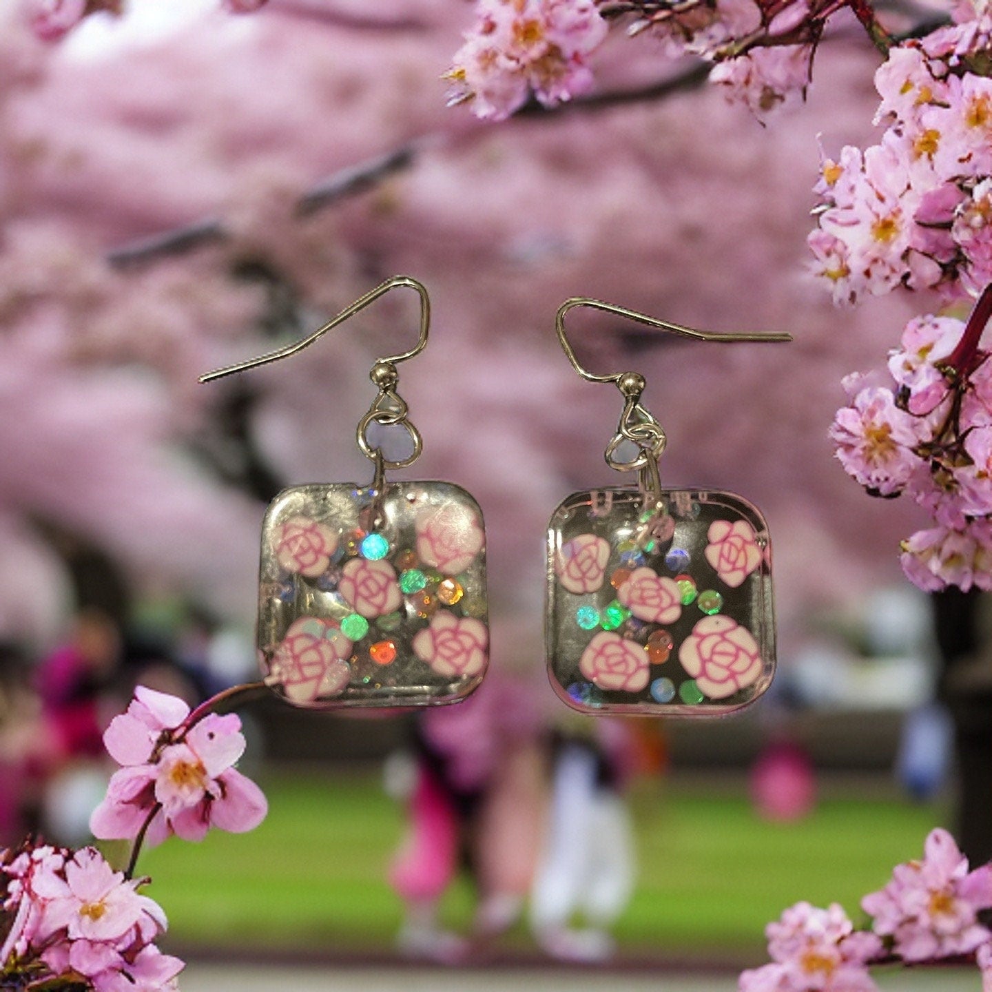 Petite Rose Resin Earrings